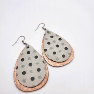 2/$30 SALE Wood & Leather Teardrop Earrings - Handmade and Lightweight
